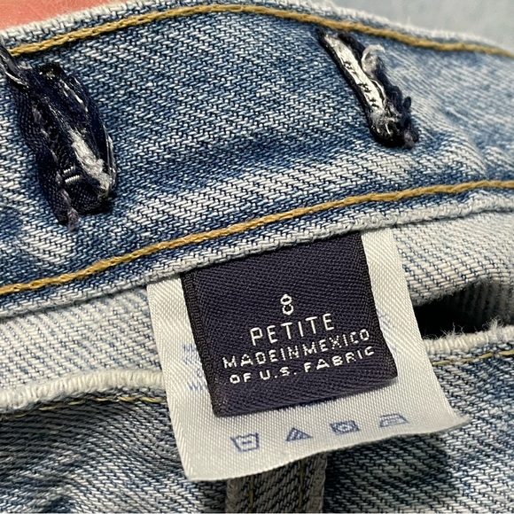 Vintage LANDS END Y2K womens relaxed fit tapered Jeans 8 Petite 100% cotton - Picture 5 of 9